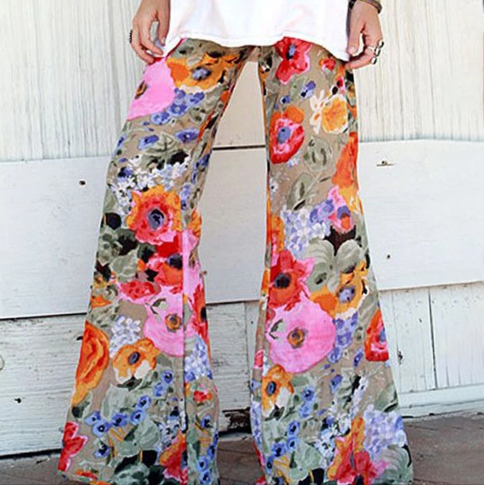 Women Holiday Long Pants Fashion Wide Leg Trouser 2024 - Picture 2 of 4